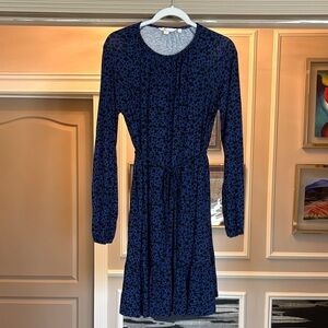 Boden Navy Floral Long Sleeve Dress